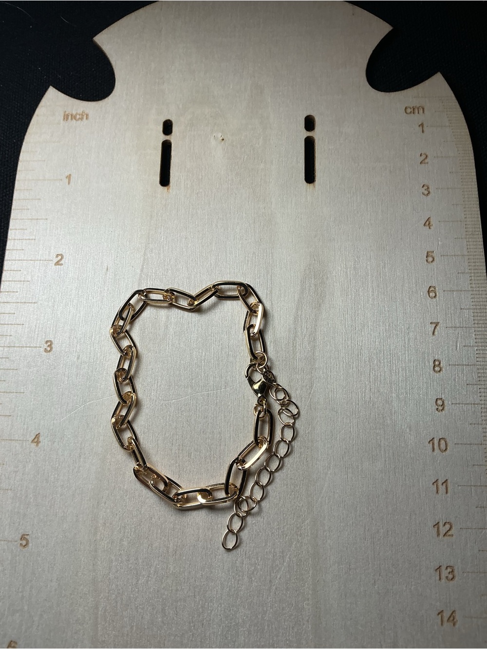 ⭐ Gold Tone Paperclip Chain Bracelet Bold Minimalist Link Jewelry